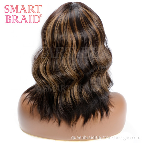 Wholesale Long Ombre Brown Blonde Wavy Wig Cosplay Party Synthetic Wigs For Black Women High Temperature Hair Wig